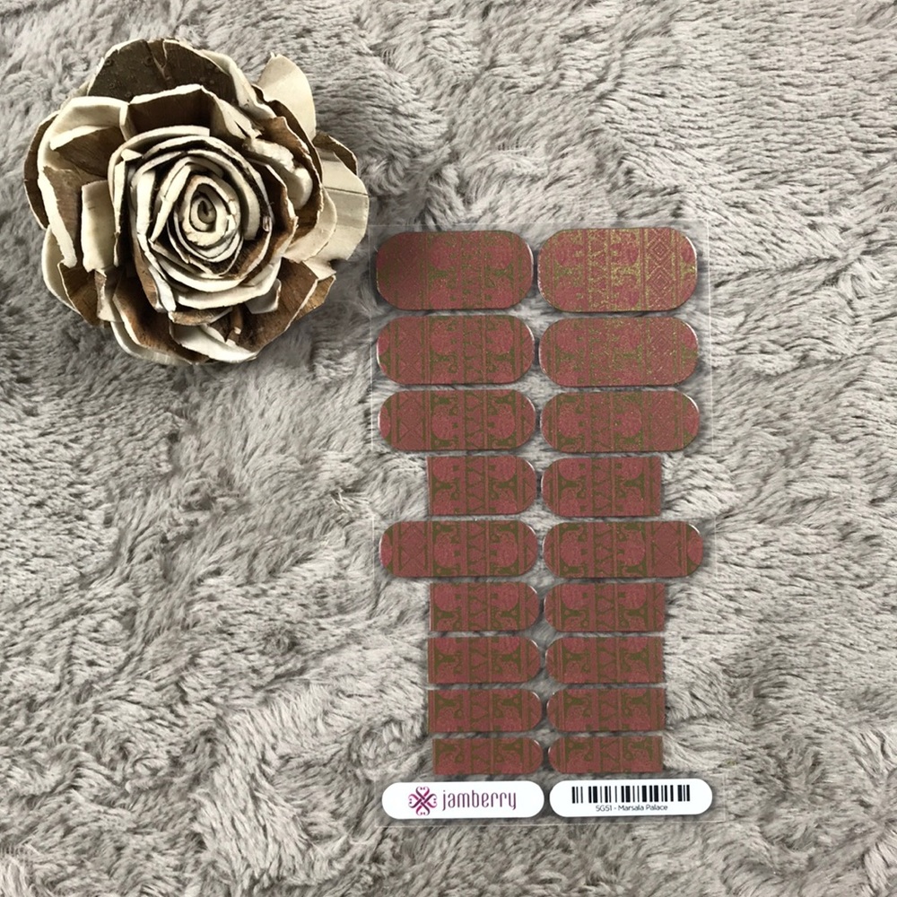 CLEARANCE Jamberry Marsala Palace Nail Elephant